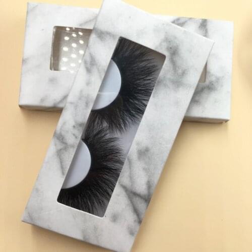 25mm 5D Mink Eyelashes with Free Marble Lash Box Wholesale Eyelash Vendor