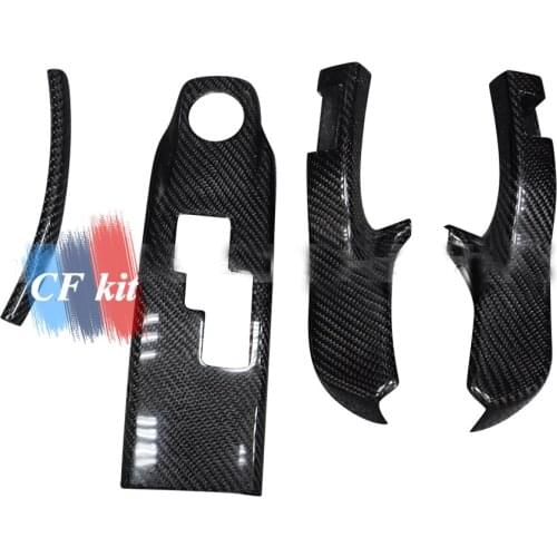 4 PCS For GTR35 Carbon Fiber Center Console Sticker Control Panel Switch Cover Frame Trim Dashboard Knob For GTR R35