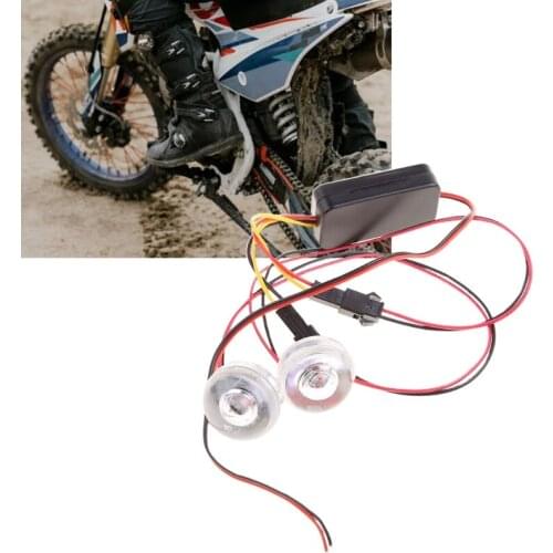 50LC 12V Motorcycle License Plate Frame Bolt Red LED lens Light Strobe Flashing New