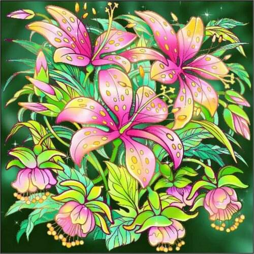 5d diy diamond painting flower sticker full square / round canvas embroidery landscape diamond mosaic 3d diamond art decoration