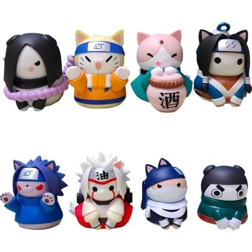 Anime Naruto Figures Suit NARUTO Cat Figure Action Toys Mini Kawaii Doll Cute Cartoon Kids Toys Cool Gift Model Dropshipping