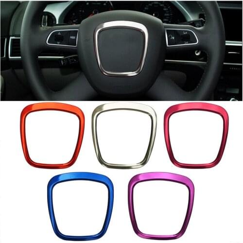 For Audi A3 A4L A5 A6L Q5 Q7 Auto Interior Accessories Car Styling Car Steering Wheel Cover Decorative Metal Ring Car Sticker