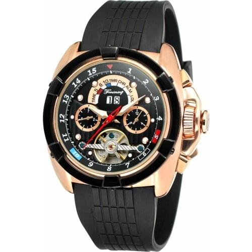 FORSINING 2020 Flying Series Large Dial Mens Tourbillon Wristwatches Male Sport Military Watches Men Automatic Mechanical Watch
