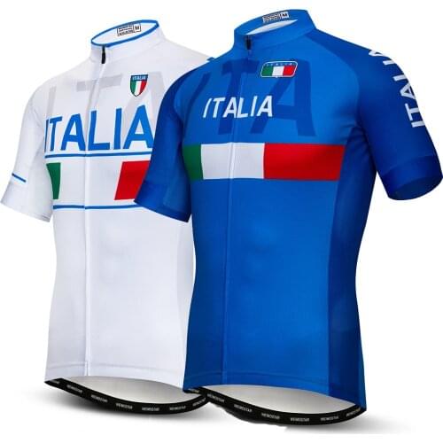 Italy Summer Cycling Jersey men short sleeve cycling shirt Bike bicycle clothes Clothing Ropa Ciclismo Shirt Top BLue White