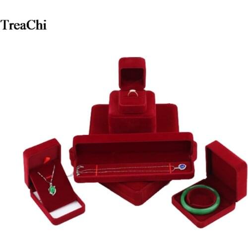 Jujube Red Velvet Wedding Joyeros Organizador de joyas Box Earrings Pendant Bracelet Storage Case Pearl Necklace Ring Gift Box