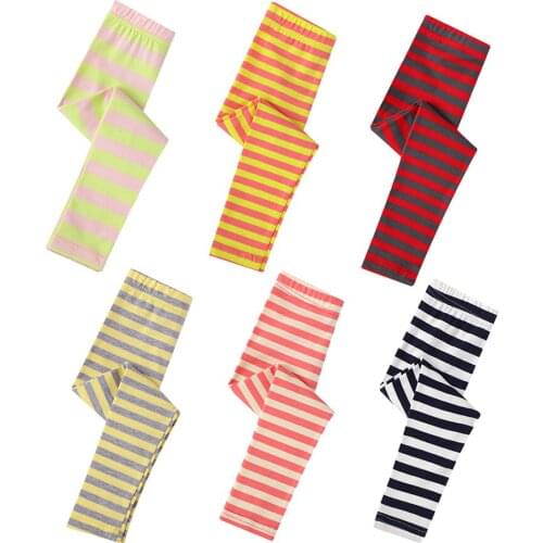 Candy Color Kids Warm Long Pants Plaid Pattern Girl Child Leggings Spring Casual Baby Clothing 1-6 Years