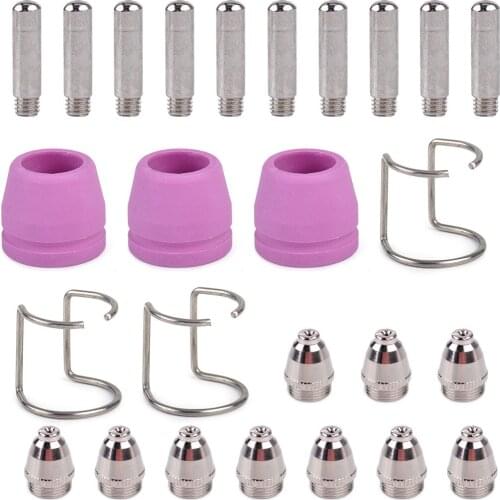LETAOSK High Quality Plasma Cutter Consumable Torch Electrode Tip Nozzle Shield Cup Spacer Guide Kit fit for SG-55 AG-60 WSD-60