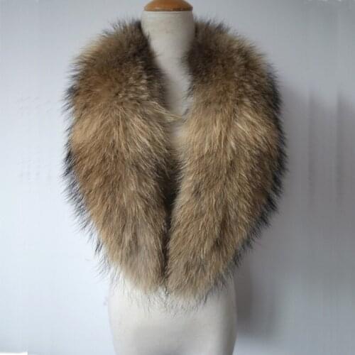 Hot Sale Real Fur Collar Black Women Scarf Shawl Collars Wraps Shrug Neck Winter Warm Ring Raccoon Fur Scarf Female Wholesale