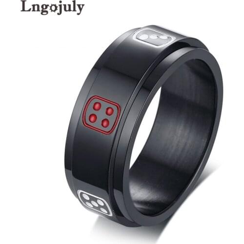 Fashion Titanium Steel Bar street style trendy jewelry black ring For Men Anniversary Party Lucky Blessing Ring Accessoeries