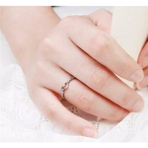 Fashion Finger Jewelry Love Rings Female Hollow Heart-shaped Micro-inlaid Antique Knuckle Bohemian Style Stylish Party Gifts