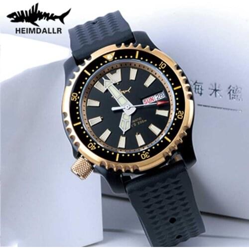 HEIMDALLR Mens Abalone Diving Watch Sapphire Crystal NH36A Automatic Watch C3 Super Luminous 200M Dive Mechanical Watch Men