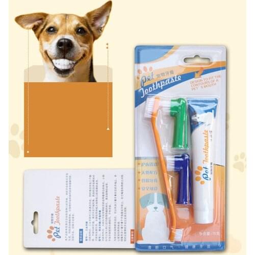 Pet Toothpaste Set Pet Soft Toothbrush Dog Oral Care Cats Dogs Toothbrush Toothpaste Set Pet Supplies