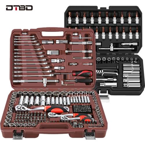 DTBD Socket Set Universal Car Repair Tool Ratchet Set Torque Wrench Combination Bit A Set Of Keys Multifunction DIY Tools