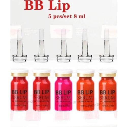 Newest 8ml BB Lip Serum Glow Ampoule Starter Kit Long Lasting Make up Lip Gloss BB Cream for Moisturizing and Coloring the Lips
