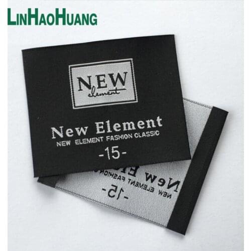 Wholesale 1000pcs customized garment medium size labels/woven labels/clothing label/embroidered tag Loop fold 2016091201