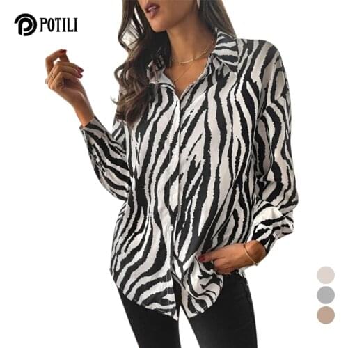 Женские рубашки с принтом POTILI China At AliExpress