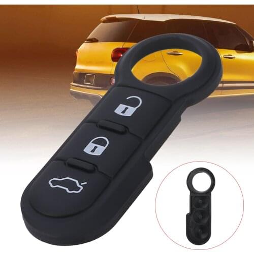 Mayitr 3 Buttons Rubber Pad Cover For Fiat 500 Panda Abarth Punto Remote Key Fob