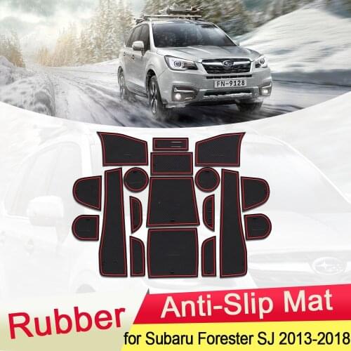 For Subaru Forester SG SH SJ SK 2013 2014 2015 2016 2017 2018 Rubber Anti-slip Mat Door Groove Cup pad Gate slot Car Accessories