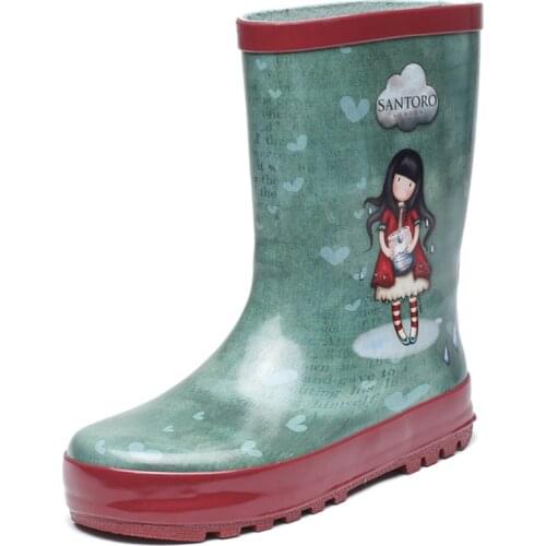 Rain Boots Kids Girl Cute Cartoon Printing Childrens Rubber Bottom Boots Waterproof Baby Water Shoes Non-slip SYC001