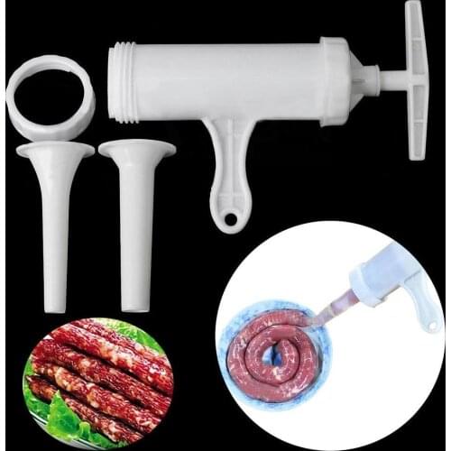 Kitchen Meat Grinder Plastic Manual Meat Sausage Filler Stuffer Funnel Salami Maker Machine Sausage Stuffer DIY Kitchen Tools