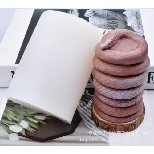 Silicone Mold Candle Making New DIY Winding Snake-shaped Candle Holder Coaster Tray Mold Food Grade Liquid Silicone Fondant Mold