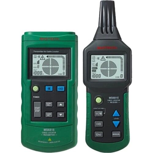 Mastech MS6818 Wire Cable Tracker Metal Pipe Locator Detector Tester Meter AC/DC 12~400V