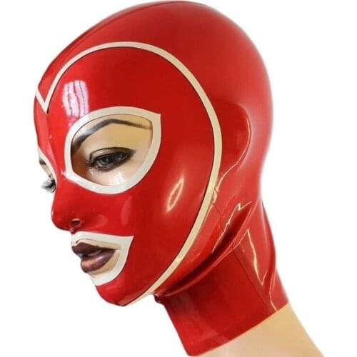 Unique Latex Hood for Beautiful Girl Handmade Rubber Mask Club Party Wear Costume