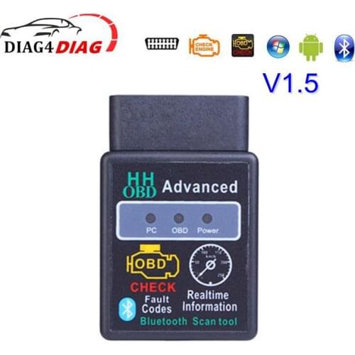 V1.5 ELM327 HHOBD2 Bluetooth 10 Meter V1.5 Support Multi-Languages Read/Clear Code Works With OBDII Vehicles Diagnostic Scanner