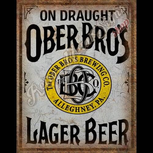 Ober Bros Beer VINTAGE ADVERTISEMENT METAL TIN SIGN POSTER WALL PLAQUE