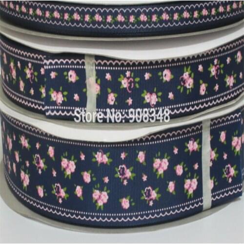 Pick Size 9 16 25 38 mm Width flower floral Printed Grosgrain Ribbon AX33-3314