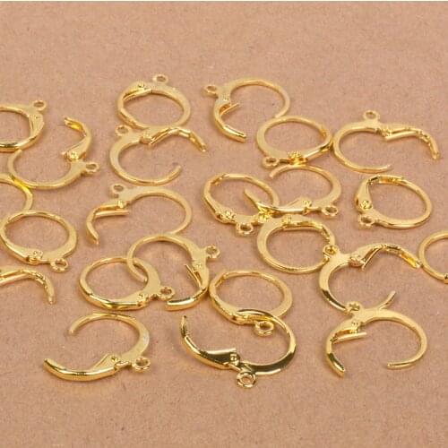 20PCS Jewellery Components Genuine Gold Handmade Beadings Findings Earring Hooks Leverback Earwire Fittings