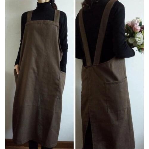 Cotton linen aprons for woman unisex women man kitchen apron Commercial Restaurant Home Bib delantal cocina cleaning apron