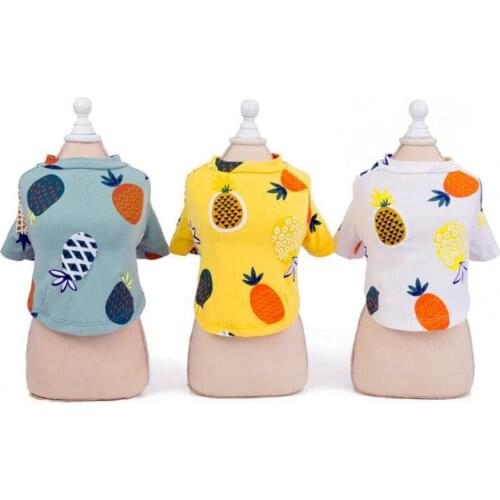 Pets Dog Vest Printed Dog Shirt Summer Tshirt Puppy Pineapple Clothes Cat Costume For Small and Medium Dogs Chihuahua Teddy