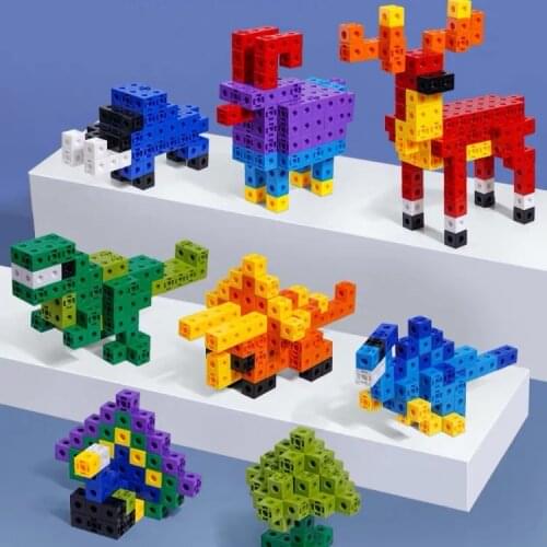 10 Colors Graphics Math Link Cubes Baby Geometric Counting Cubes Snap Blocks Stacking Cube Building Kit Kids Early Education Toy