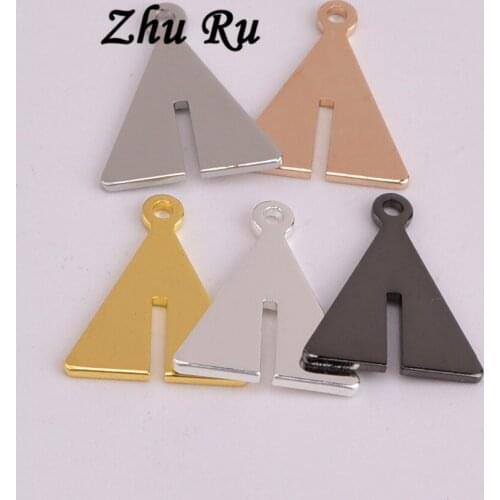 13*11mm 10pcs copper Charms Cutting triangle Spike Funnel tent hangers shape Pendants Antique Jewelry Making DIY Handmade Craft