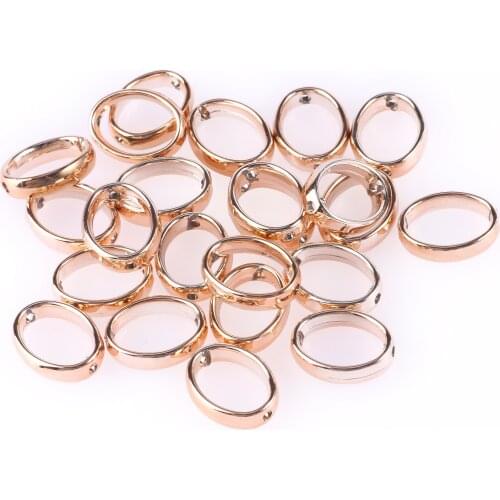 12x15mm Gold Silver Color Double Hole Oval Rings CCB Spacer Beads DIY Eardrop Pendant Positioning Connectors For Jewelry Making