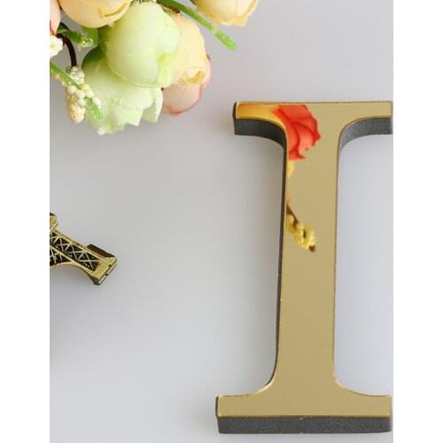 Home Decor 15CM Letters Name 3D Mirror Wall Stickers Alphabet Wedding Love Letters English Logo For Wall Black/Gold/Silver F424