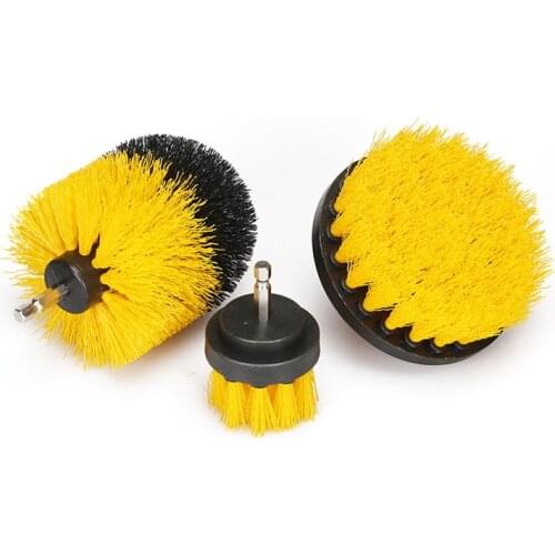 2/3.5/4/5 inch Electric Drill Brush Power Scrubber Yellow Medium Stiffness Bristles Bathroom&Shower Cleaning Non-scratches