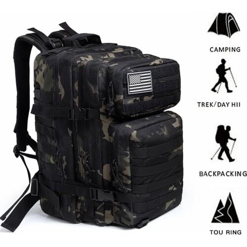 50L Large Capacity Camping Backpack Fashion Hiking Bag Military Tactical Bags Waterproof Molle Bag Rucksack Outdoor Travel Bags