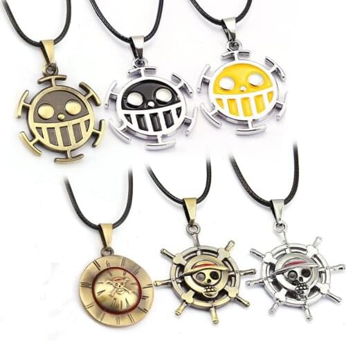 Anime One Piece Logo Necklaces Luffy Straw Hat Trafalgar Law THOUSAND SUNNY Necklace Pendants Cosplay Accessories Figure Gifts