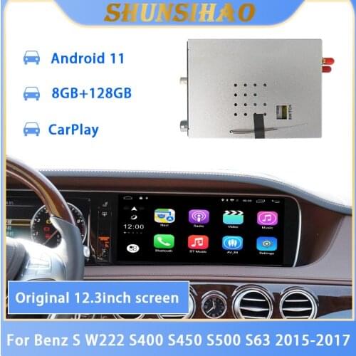 ShunSihao car GPS Android decoding box for 12.3" Benz S W222 S400 S450 S500 S63 2015-2017 multimedia video interface carplay