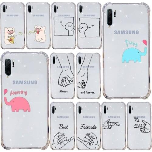 Friends Cartoon BFF Phone Cases Transparent for Samsung s9 s10 s20 Huawei honor P20 P30 P40 xiaomi note mi 8 9 pro lite plus
