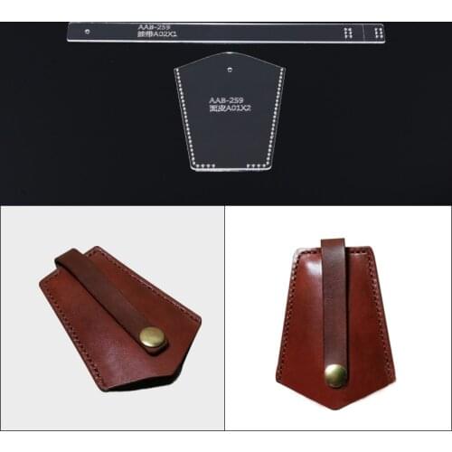 1Set Home DIY Handwork Key Case Keychain Clear Acrylic Leather Template Leathercraft Pattern Tools 8.5*6.5*1cm