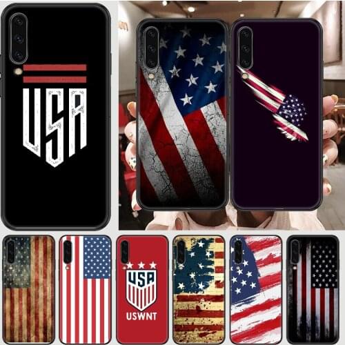 America USA Flag Phone case For Samsung Galaxy A 3 5 7 8 10 20 21 30 40 50 51 70 71 E S 2016 2018 4G black luxury coque painting