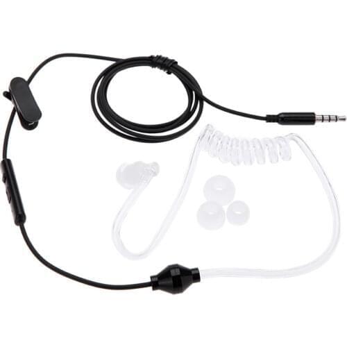 Black White Acoustic Radiation Free Headphone Spiral Transparent Air Tube Earphone Hook With Mic Control Handsfree Stylish Hot
