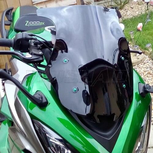 Motorcycle Double Bubble Windshield WindScreen Screen For 2017 2018 2019 Kawasaki Ninja 1000 Z1000 Z 1000 SX Z1000SX Iridium