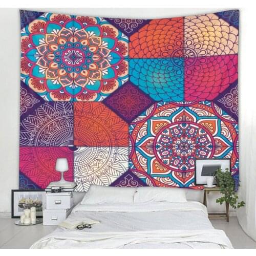 Indian meditation buddha mandala tapestry retro pattern flower wall hanging home bohemian hippie decoration yoga mat beach mat