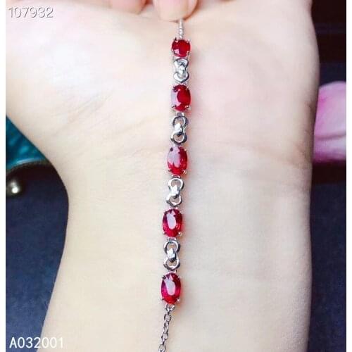 KJJEAXCMY fine jewelry natural Ruby 925 sterling silver new gemstone women hand bracelet support test classic