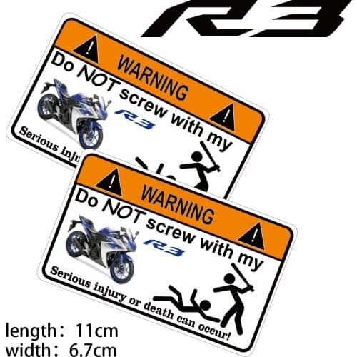 KODASKIN Motorcycle Cheap 2D Creative Warning Sticker Decal for YAMAHA R3