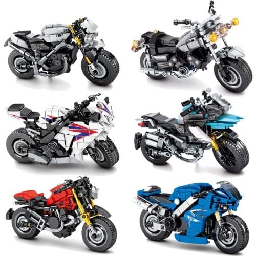 Mini Kawasaki Motorcycle Ninja Fat Boy Classic Sports Creator Building Blocks Bricks Toys Kids Gift Famous Collection